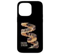 Funny Education Is Freedom Saying Book Shelf Power Women Men Case for iPhone 14 Pro Max