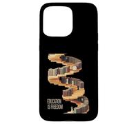 Funny Education Is Freedom Saying Book Shelf Power Women Men Case for iPhone 15 Pro Max
