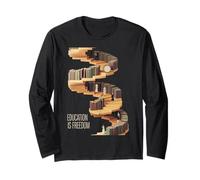 Funny Education is Freedom Saying Book Shelf Power Women Men Long Sleeve T-Shirt