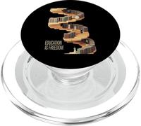 Funny Education Is Freedom Saying Book Shelf Power Women Men PopSockets PopGrip for MagSafe