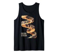 Funny Education is Freedom Saying Book Shelf Power Women Men Tank Top