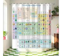 Funny Educational Periodic Table Science Shower Curtain Set 72x72 Inches