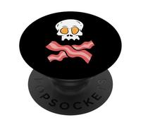 Funny Egg And Bacon Skull Breakfast Egg And Bacon. PopSockets Adhesive PopGrip