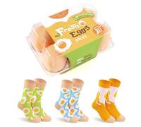 Funny Egg Cartons Socks-Unique Gifts for Men Women Teen Boys - Fun Novelty Funky Cool Crazy Silly Food Socks Box- Birthday Easter Fathers Day Gag Gifts for Him Dad Christmas Stocking Fillers -3 pairs