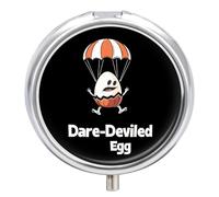 Funny Egg Dare-Deviled Egg Travel Pill Organizer Portable Pill Case Small Pill Box for Purse Pocket