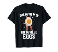 Funny Egg Pun Eggs Eater The Devil is in The Deviled Eggs T-Shirt