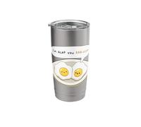 Funny Egg Pun Im Glad You Egg Sisted Cute Egg Humor Stainless Steel Insulated Tumbler
