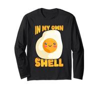 Funny Egg Pun in My Own Shell Humor Cute Long Sleeve T-Shirt