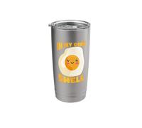 Funny Egg Pun in My Own Shell Humor Cute Stainless Steel Insulated Tumbler