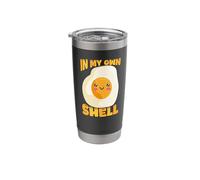 Funny Egg Pun in My Own Shell Humor Cute Stainless Steel Insulated Tumbler
