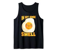 Funny Egg Pun in My Own Shell Humor Cute Tank Top