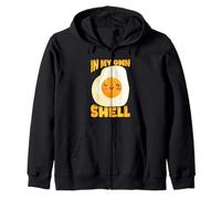 Funny Egg Pun In My Own Shell Humor Cute Zip Hoodie