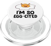 Funny Eggs I'm So Egg-Cited Funny Egg Puns Kids PopSockets PopGrip for MagSafe