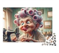 Funny Elderly Woman Puzzles for Adults 1000 Pieces in Vibrant Colours Favourites Jigsaw As A Logic Skill Puzzle for Beautiful Decoration Puzzle 70x50cm/1000pcs