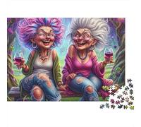 Funny Elderly Women 1000 Pieces Puzzles Beautiful View Laughing Ladies Home Decoration Educational Game Gifts Puzzles for Adults Jigsaw Puzzles for Adults 38x26cm/1000pcs