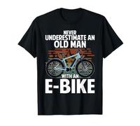 Funny Electric Bike Design Old Man With An E-Bike T-Shirt