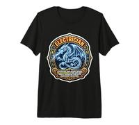 Funny Electrician Definition Electrical Worker Dragon Master Premium T-Shirt