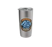 Funny Electrician Definition Electrical Worker Dragon Master Stainless Steel Insulated Tumbler