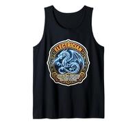 Funny Electrician Definition Electrical Worker Dragon Master Tank Top