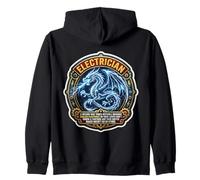 Funny Electrician Definition Electrical Worker Dragon Master Zip Hoodie