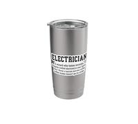 Funny Electrician Definition Electrical Worker Master Joke Stainless Steel Insulated Tumbler