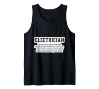Funny Electrician Definition Electrical Worker Master Joke Tank Top