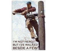 Funny Electrician Metal Tin Sign-I'Ve Walked Beside A Few,Electrician Sign Wall Decor Man Cave Bar Yard Wall 8x12 Inches