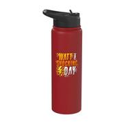 Funny Electrician Pun Watt A Shocking Day Stainless Steel Insulated Water Bottle