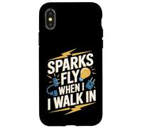 Funny Electrician Sparks Fly When I Walk In Case for iPhone X/XS