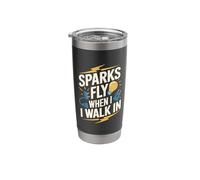 Funny Electrician Sparks Fly When I Walk in Stainless Steel Insulated Tumbler