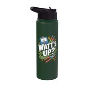 Funny Electrician Watt's Up Humor Tee Stainless Steel Insulated Water Bottle