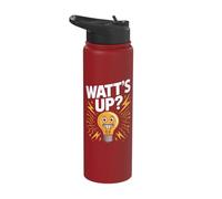 Funny Electrician Watt's Up Lightbulb Stainless Steel Insulated Water Bottle