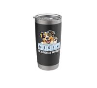 Funny Elements of Happiness Black Australian Shepherd Lover Stainless Steel Insulated Tumbler