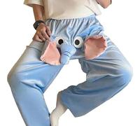 Funny Elephant Pajama Pants Cartoon Elephant Pants Cute Animal Pants Big With Nose And Ears Cute Dimensional Couple Pajama Pants Bottoms For Women Men