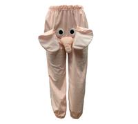 Funny Elephant Pants,Funny Elephant Pants,Unisex Cute Animal Flannel Pajamas with Big Nose and Ears | Christmas Warm Family Pants Flannel Pajamas Ho, pink, One size