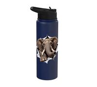 Funny Elephant Peeking Cute Zoo Animal Lover Stainless Steel Insulated Water Bottle