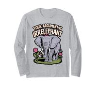 Funny Elephant Pun Your Argument is Irrelephant Long Sleeve T-Shirt