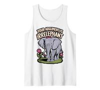 Funny Elephant Pun Your Argument is Irrelephant Tank Top