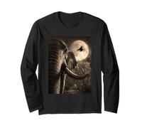 Funny Elephant Selfie Full Moon Flying Witch Halloween Dog Long Sleeve T-Shirt