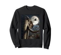 Funny Elephant Selfie Full Moon Flying Witch Halloween Dog Sweatshirt
