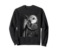 Funny Elephant Selfie Full Moon Flying Witch Halloween Dog Sweatshirt