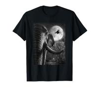 Funny Elephant Selfie Full Moon Flying Witch Halloween Dog T-Shirt