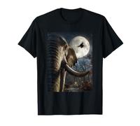 Funny Elephant Selfie Full Moon Flying Witch Halloween Dog T-Shirt