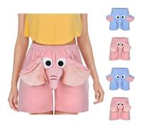 Funny Elephant Trousers | Flannel Elephant Pajama Pants with Long Nose and Big Ears | Cartoon Elephant Warm Pajamas Mens Womens Novelty Elephant Pants, Flannel Elephant Pajama Pants Red