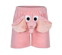 Funny Elephant Trousers,Mens Funny Elephant Home Shorts Novelty Cute Comfy Elephant Pajama Short Pants Sleepwear Nightwear Loose Fit Causal Shorts Couple Shorts Trunk Boxers Board Shorts (Pink, L)