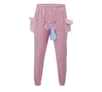Funny Elephant Trousers, Mens Novelty Elephant Pants, Flannel Elephant Pajama Pants with Long Nose and Big Ears, Cotton Casual Loungewear Pajamas Bottoms, Nightwear Loungewear Pajama