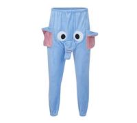 Funny Elephant Trousers, Mens Novelty Elephant Pants - Flannel Pajama with Long Nose and Big Ears, Cotton Casual Loungewear Pajamas Bottoms - Nightwear Loungewear