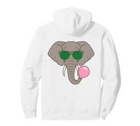 Funny Elephant Wearing Green Shades Blowing Bubble Gum Pullover Hoodie
