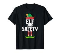 Funny Elf and Safety Christmas Holiday Xmas Elf Hat & Legs T-Shirt