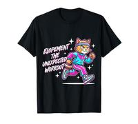 Funny Elopement The Unexpected Workout Retro Cat T-Shirt